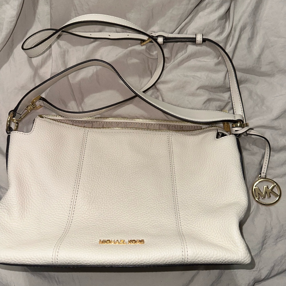 Michael Kors White Leather Shoulder Bag